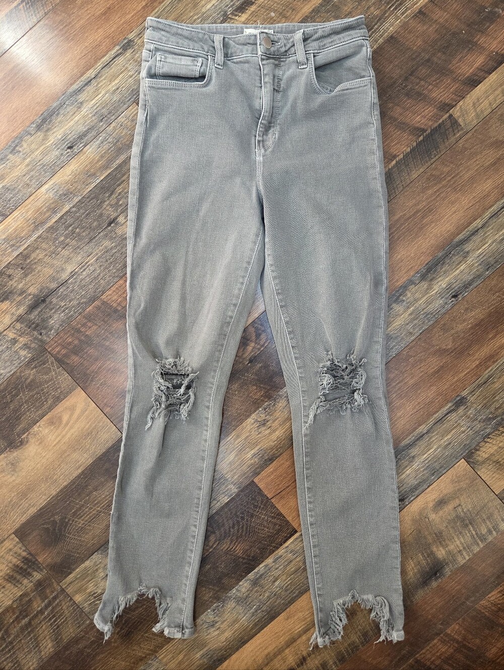 L'Agence High Line Skinny High Rise Distressed Jeans In Vineyard Wash, Size 27
